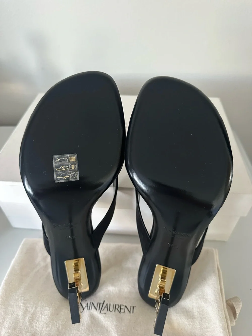 Saint Laurent Thong OPYUM MULES IN SATIN CREPE BLACK 39.5 - Picture 6 of 7